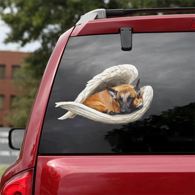 Malinois-sleeping angel CAR STICKER