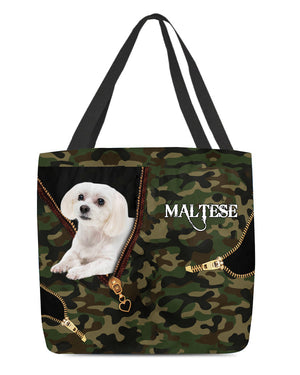 Maltese-1 Camo Cloth Tote Bag