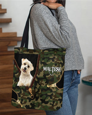 Maltese-2 Camo Cloth Tote Bag