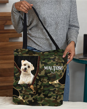 Maltese-2 Camo Cloth Tote Bag