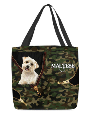 Maltese-2 Camo Cloth Tote Bag