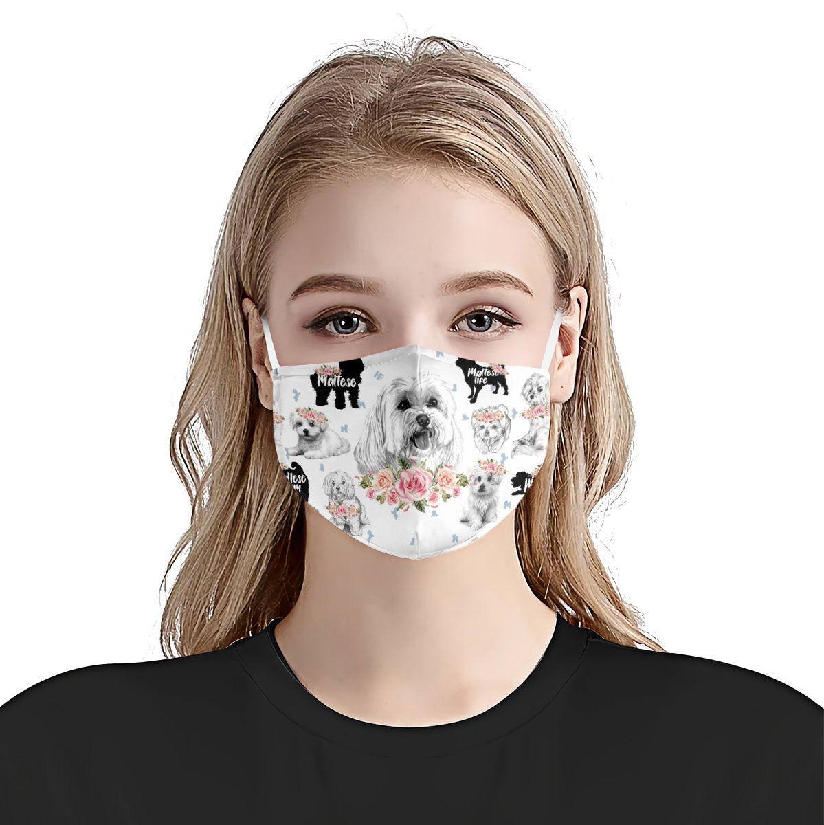 Maltese Floral Vintage EZ07 3006 Face Mask