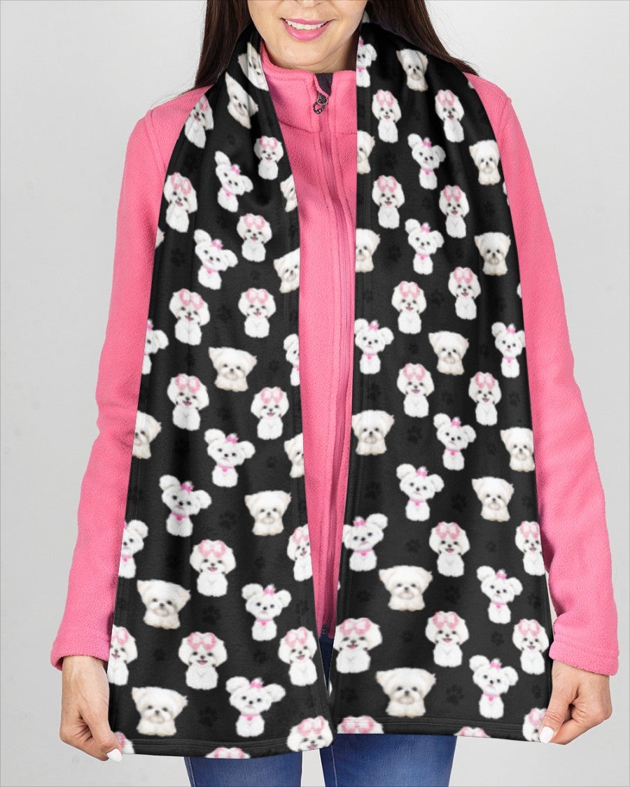 Maltese-Paw Dog Scarf