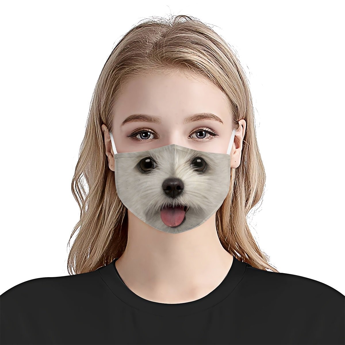 Maltese Puppy Face EZ06 1504 Face Mask