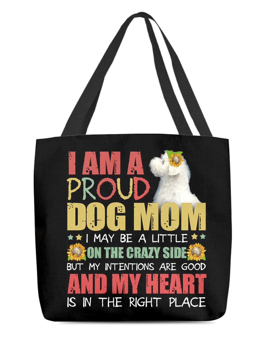 Maltese-Right Place-Cloth Tote Bag