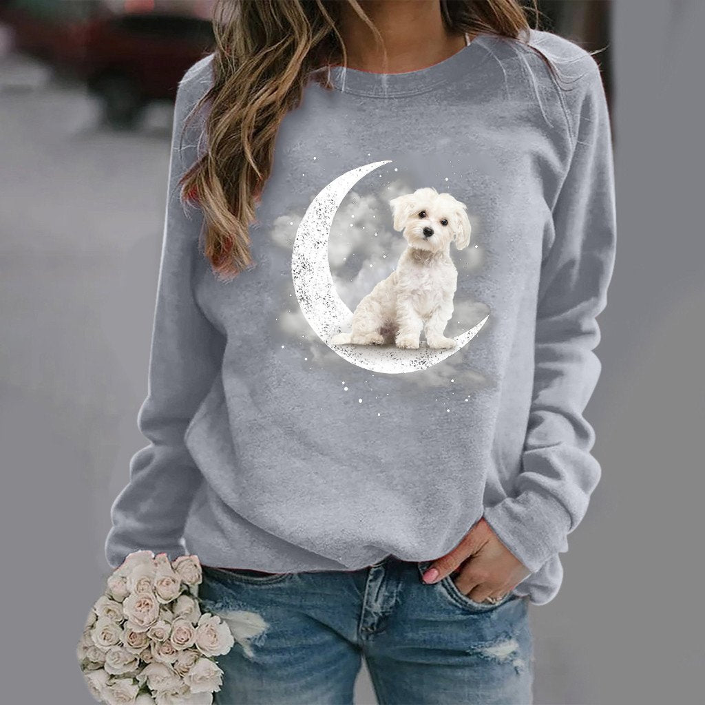 Maltese -Sit On The Moon- Premium Sweatshirt