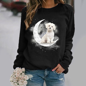 Maltese -Sit On The Moon- Premium Sweatshirt