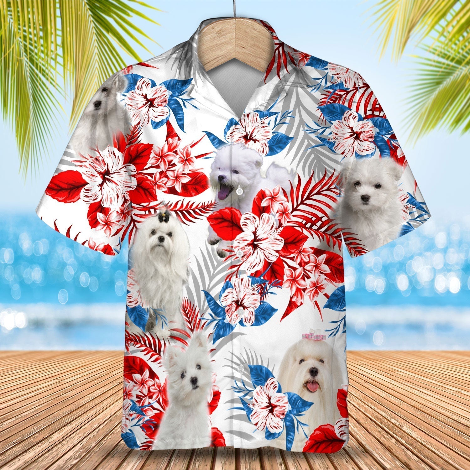 Maltese American Flag Hawaiian Shirt