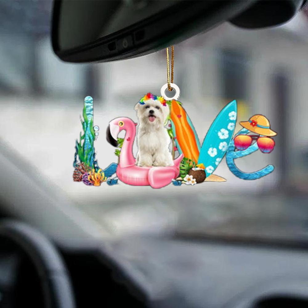 Maltese-Dog Mom Life-Two Sided Ornament