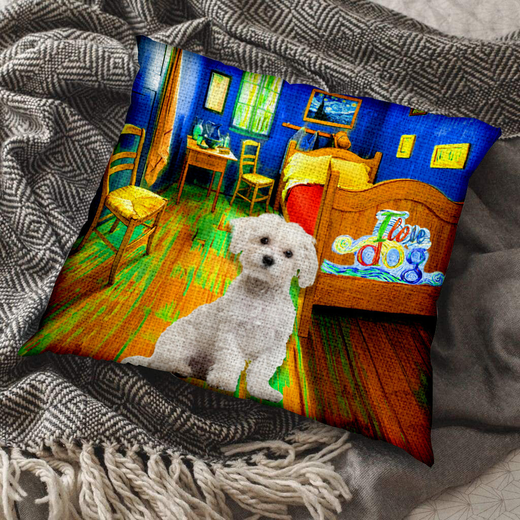 Maltese In the Bedroom-Pillow Case