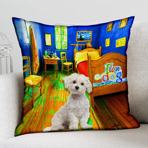 Maltese In the Bedroom-Pillow Case