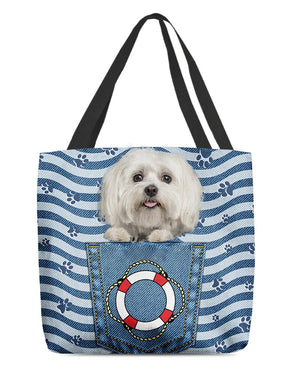 Maltese On Board-Cloth Tote Bag