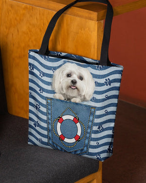 Maltese On Board-Cloth Tote Bag