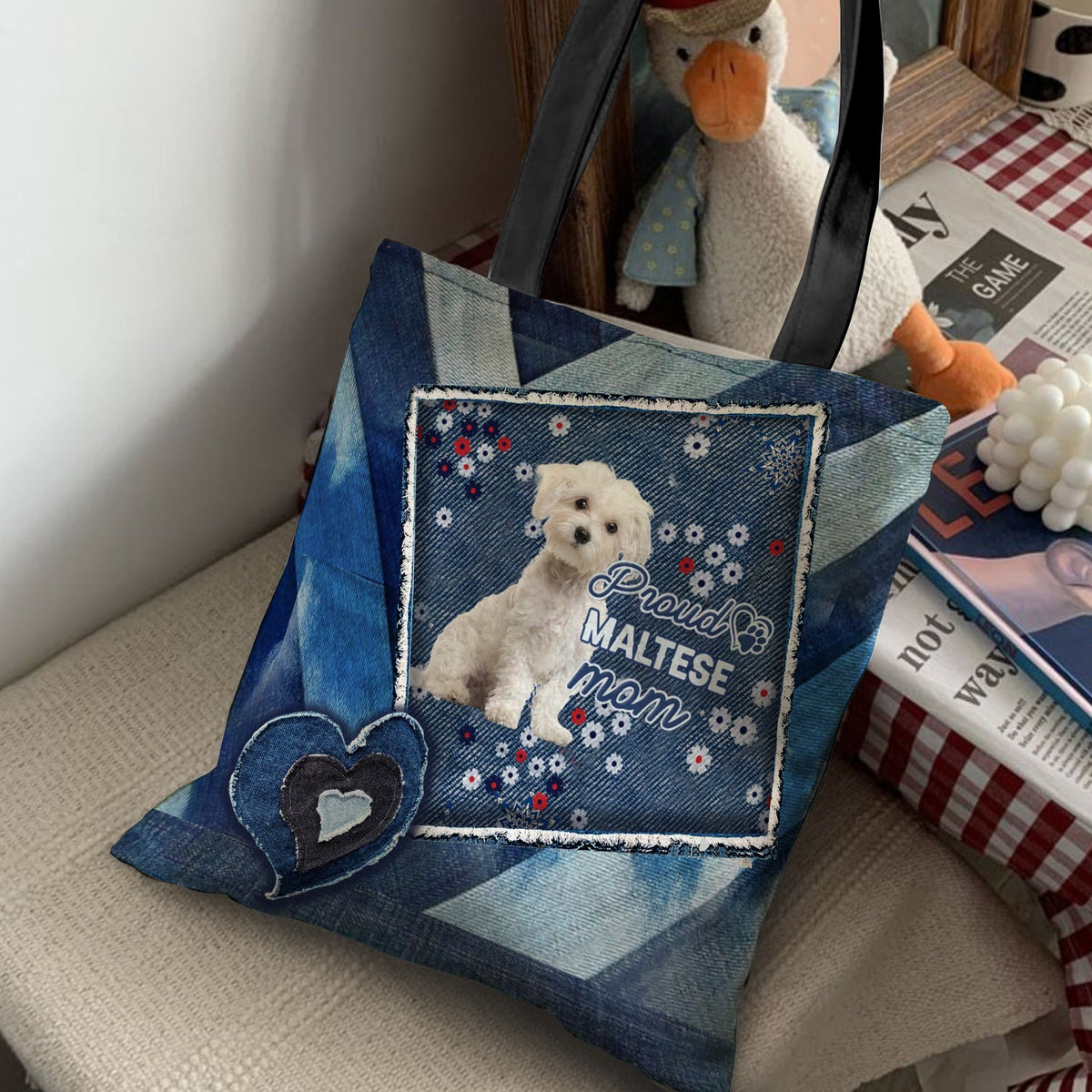 Maltese Pround Mom2-Cloth Tote Bag