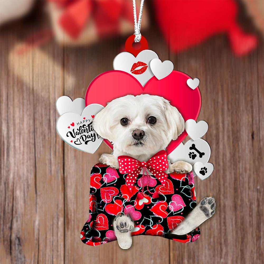 Maltese Valentine's Day Sleeping Bag-Two Sides Ornament