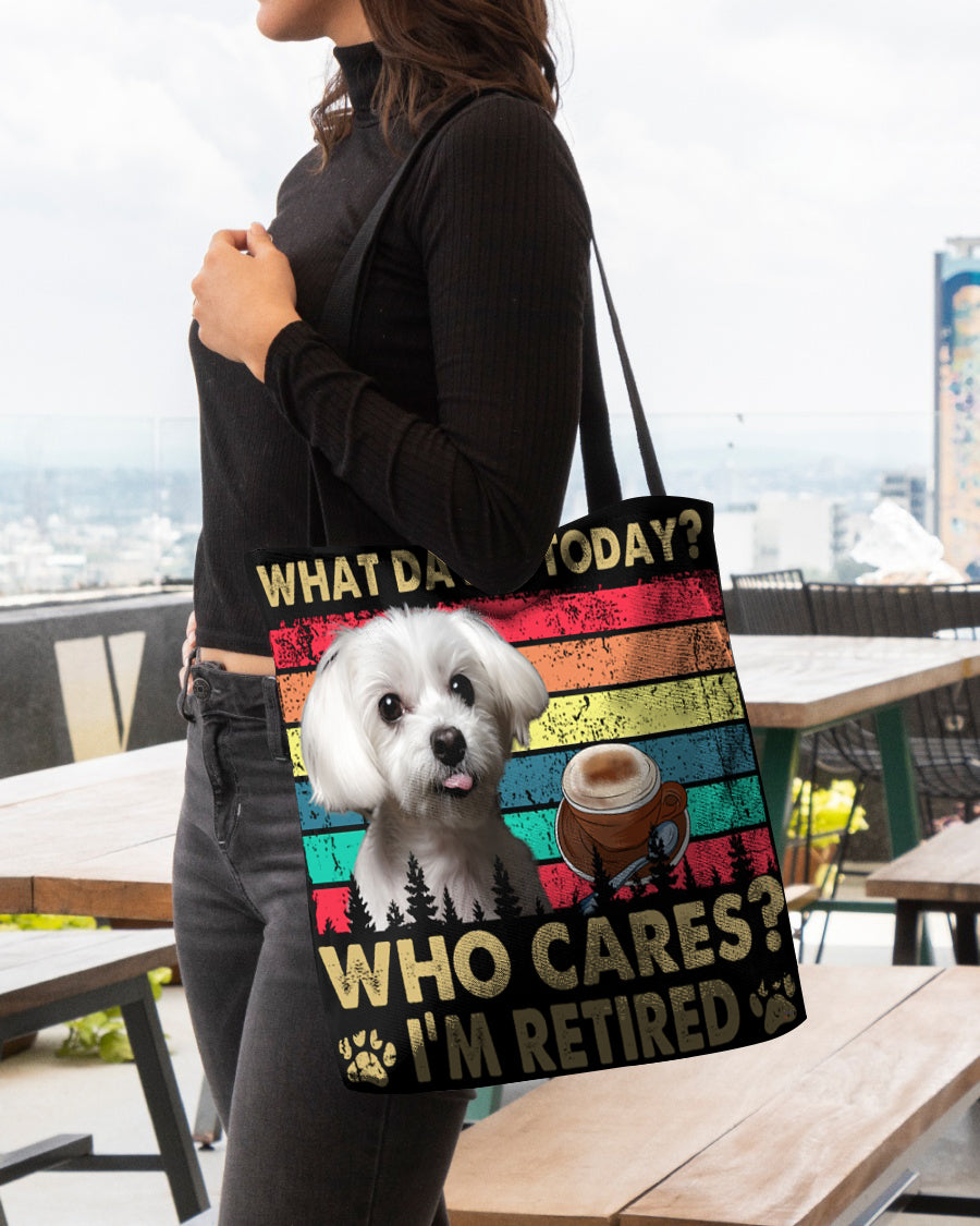 Maltese Who Cares-Cloth Tote Bag