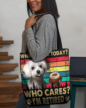 Maltese Who Cares-Cloth Tote Bag