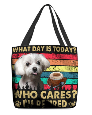 Maltese Who Cares-Cloth Tote Bag