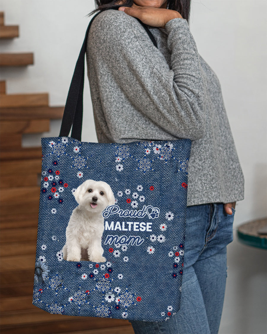 Maltese (2) Pround Mom-Cloth Tote Bag