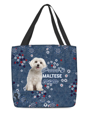 Maltese (2) Pround Mom-Cloth Tote Bag