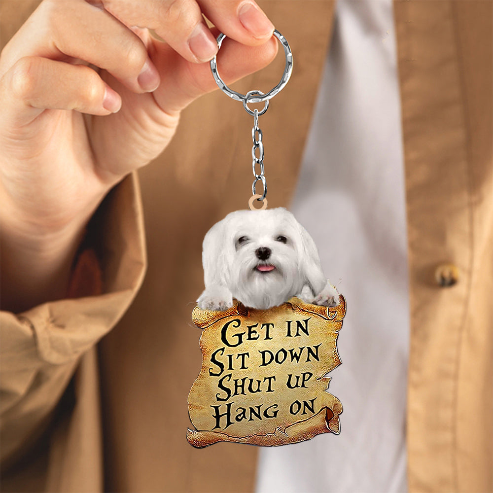 Maltese get in Maltese love Keychain