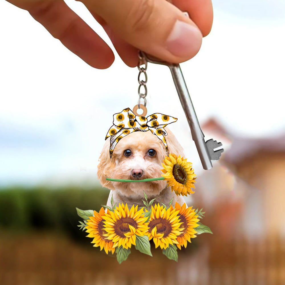 Maltipoo-Dog Mom Keychain