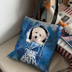 Maltipoo -Follow Your Own Path-Cloth Tote Bag