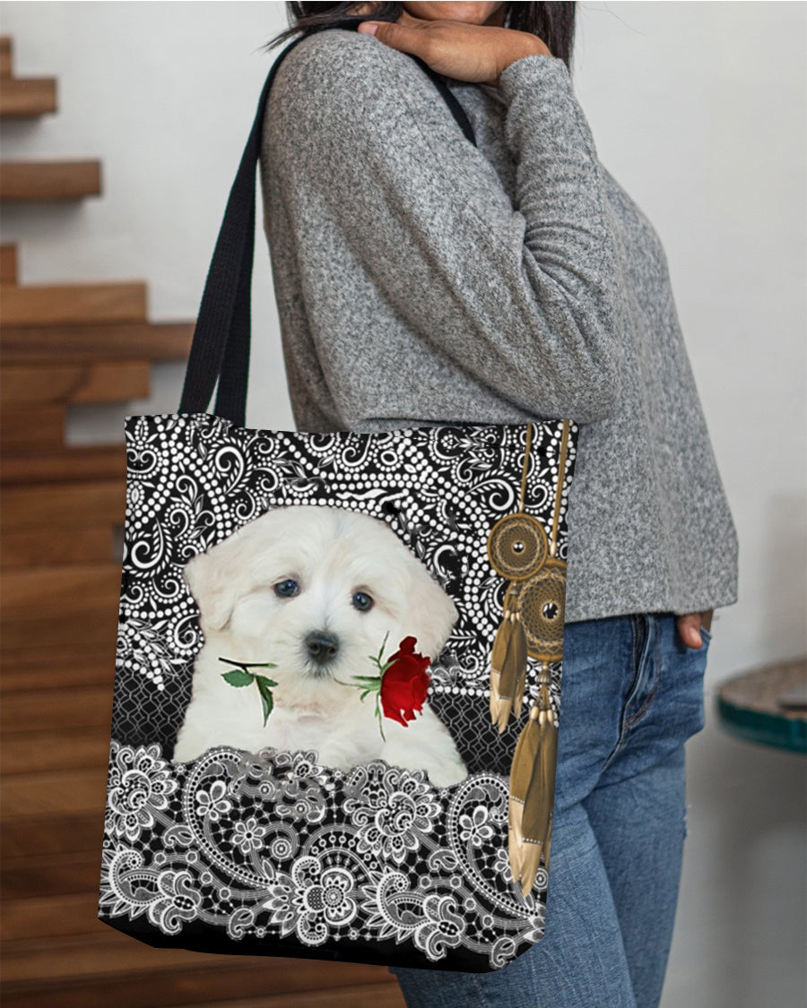 Maltipoo-Rose Cloth Tote Bag
