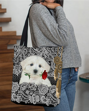 Maltipoo-Rose Cloth Tote Bag