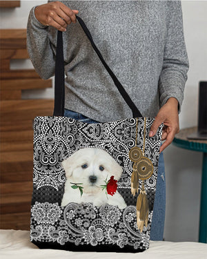 Maltipoo-Rose Cloth Tote Bag