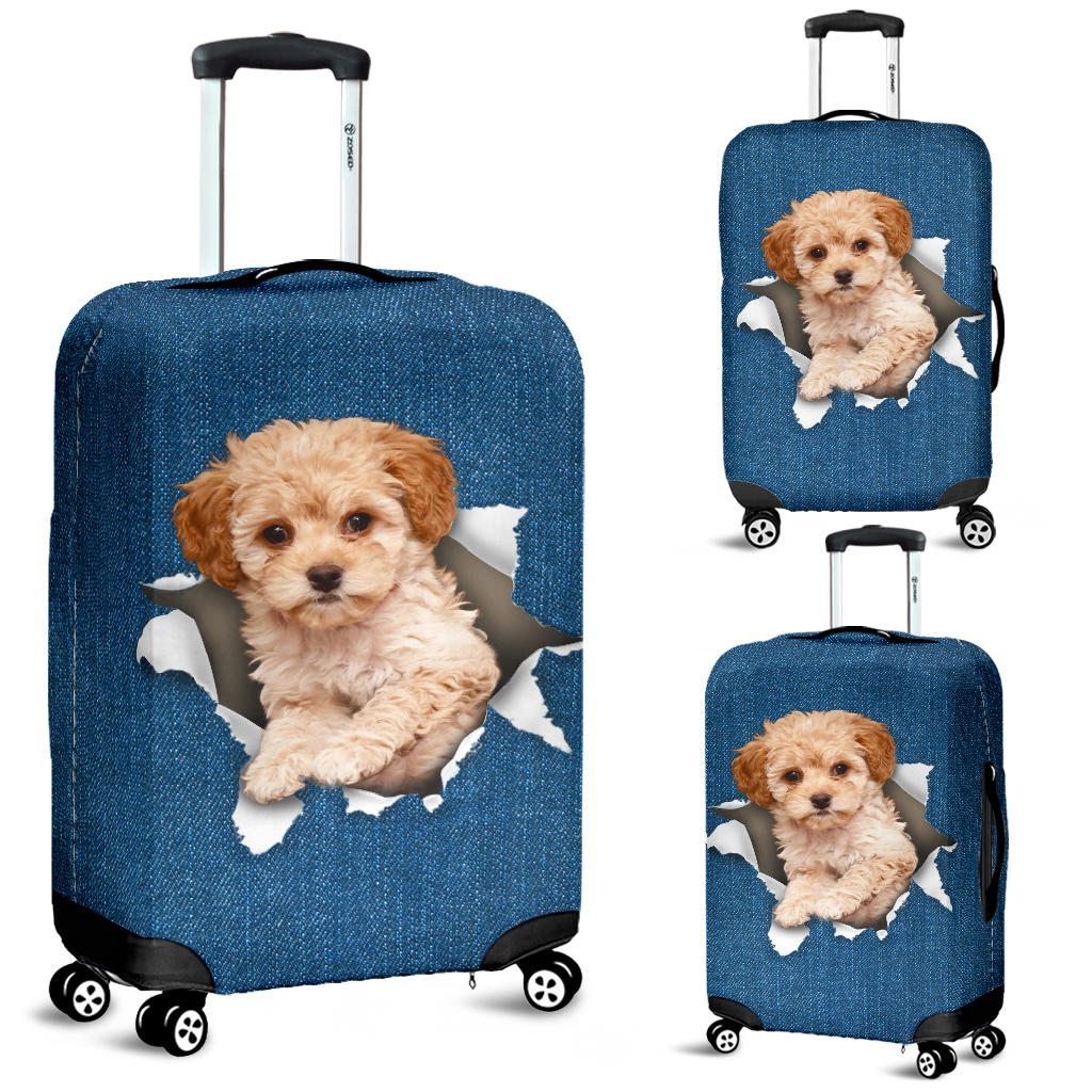 Maltipoo-Torn Paper Luggage Covers