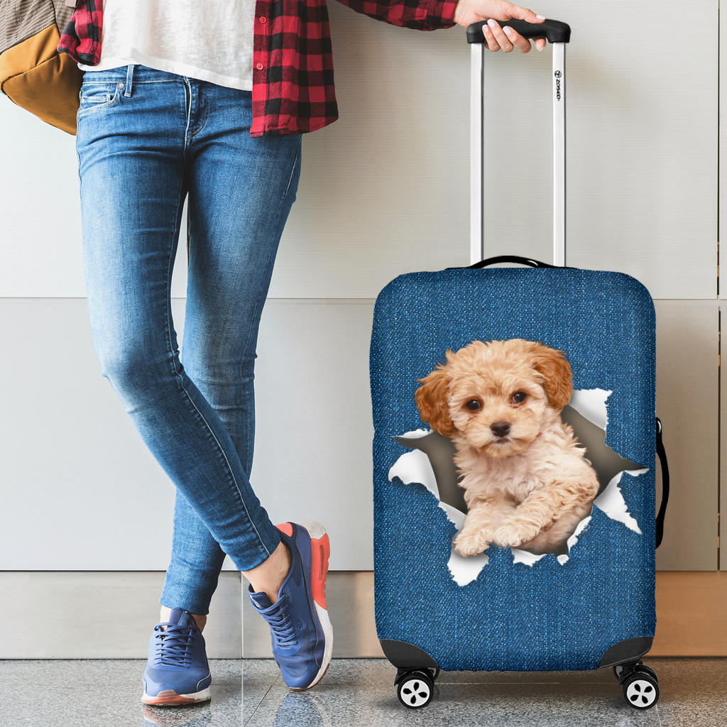 Maltipoo-Torn Paper Luggage Covers