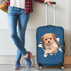 Maltipoo-Torn Paper Luggage Covers