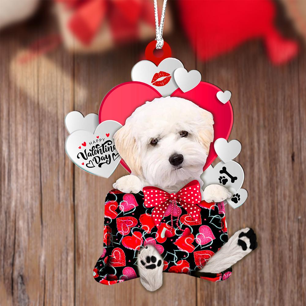 Maltipoo Valentine's Day Sleeping Bag-Two Sides Ornament