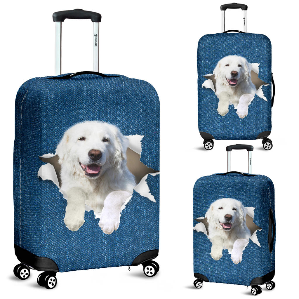 Maremma Sheepdog-Torn Paper Luggage Covers