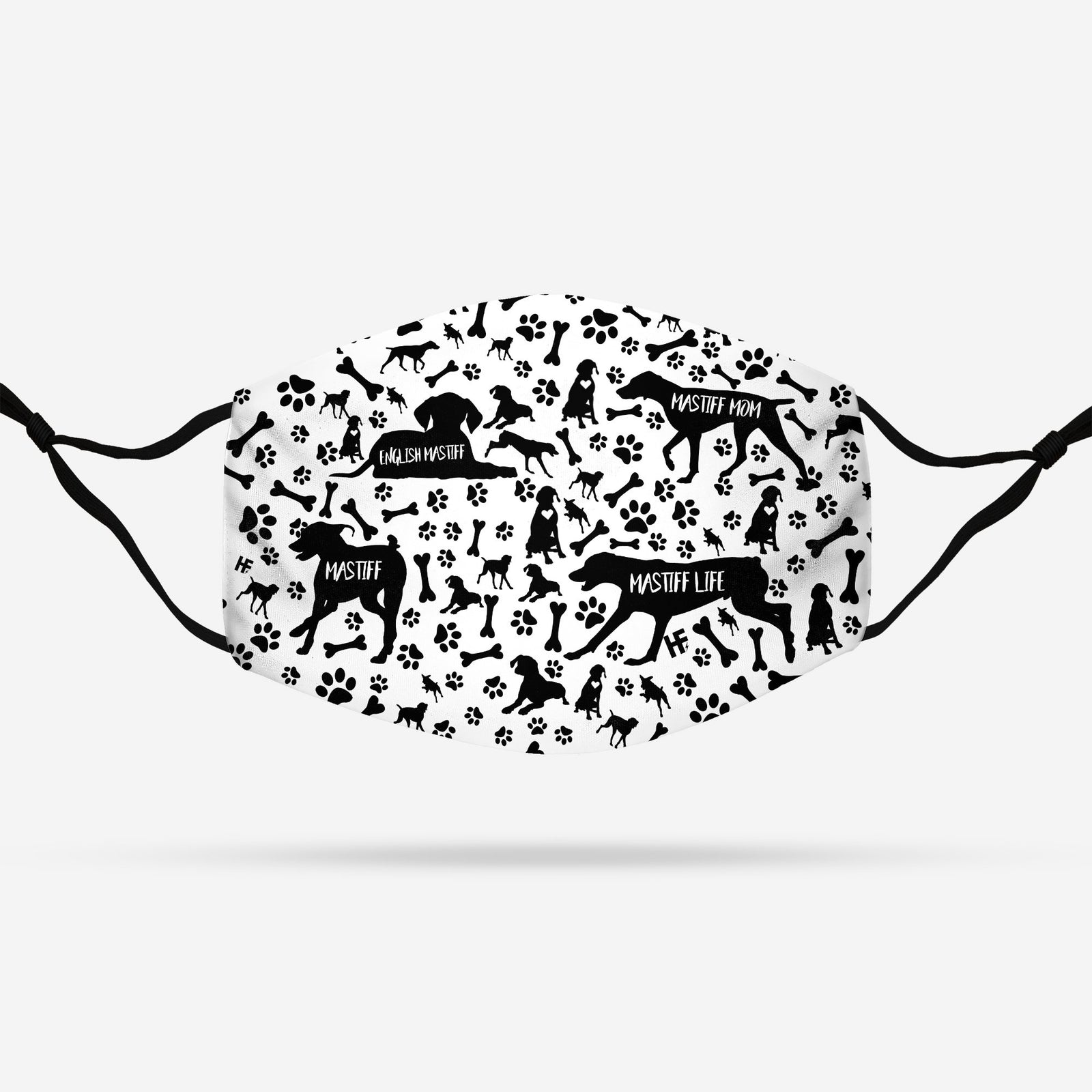 Mastiff Black &amp; White Pattern EZ07 1308 Face Mask