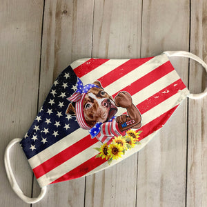 Merica American Pitbull Terrier 4th Of July EZ06 1305 Face Mask