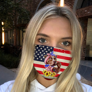 Merica American Pitbull Terrier 4th Of July EZ06 1305 Face Mask