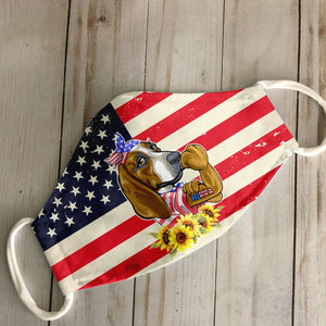 Merica Basset Hound 4th Of July EZ06 1305 Face Mask