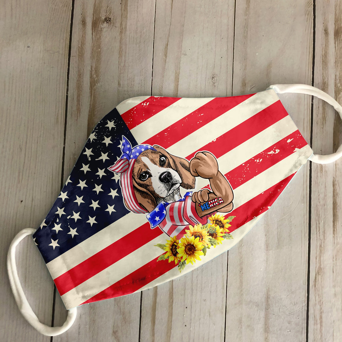 Merica Beagle 4th Of July EZ06 1305 Face Mask