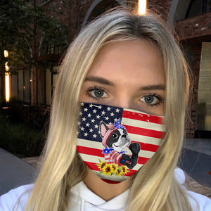 Merica Boston Terrier 4th Of July EZ06 1305 Face Mask
