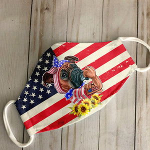 Merica Boxer 4th Of July EZ06 1305 Face Mask
