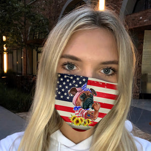 Merica Boxer 4th Of July EZ06 1305 Face Mask