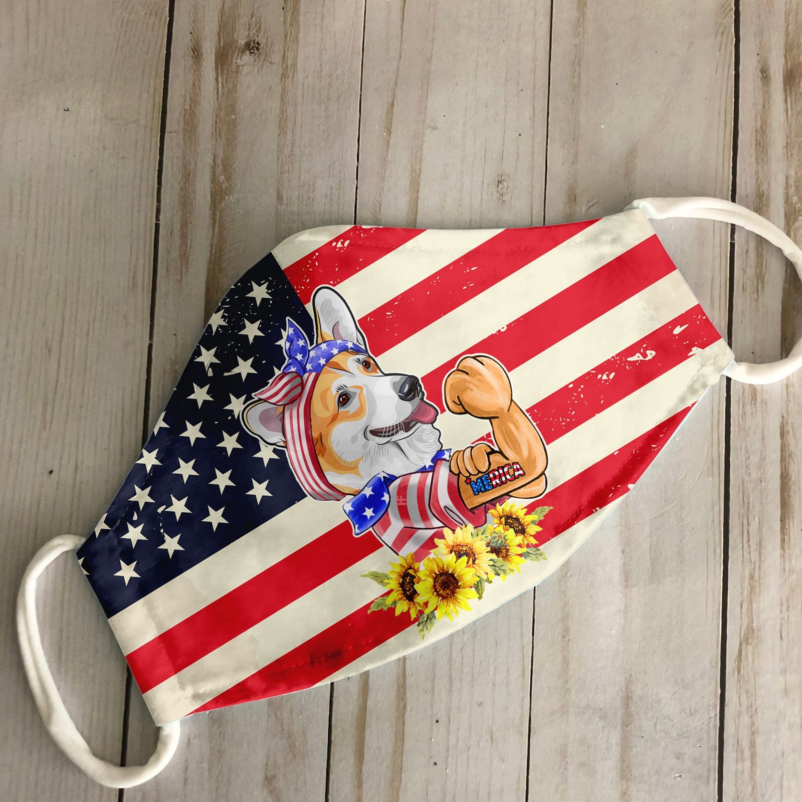 Merica Corgi 4th Of July EZ06 1305 Face Mask