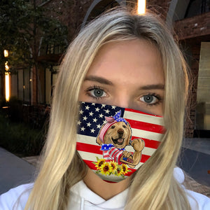 Merica Golden Retriever 4th Of July EZ06 1305 Face Mask