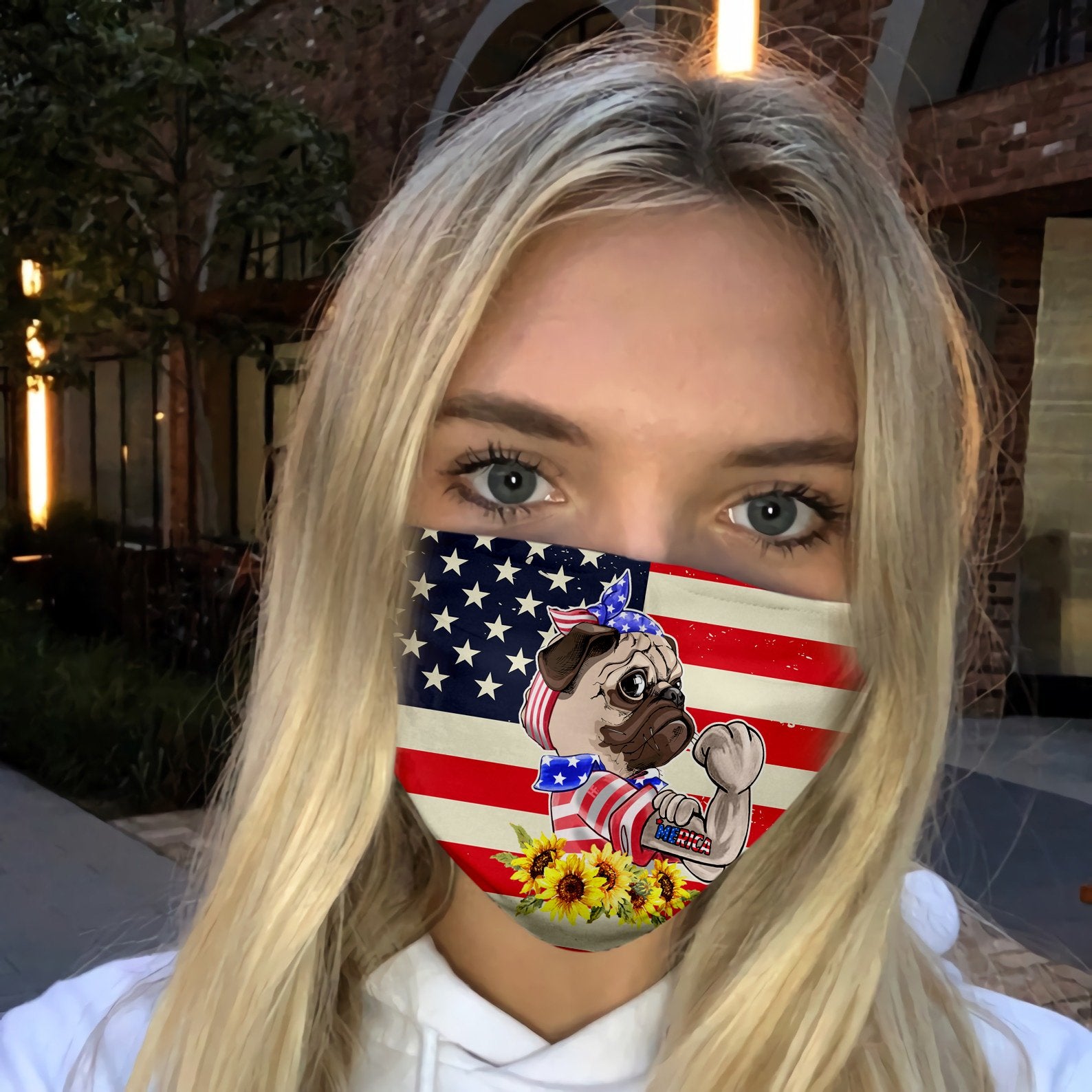 Merica Pug 4th Of July EZ06 1305 Face Mask