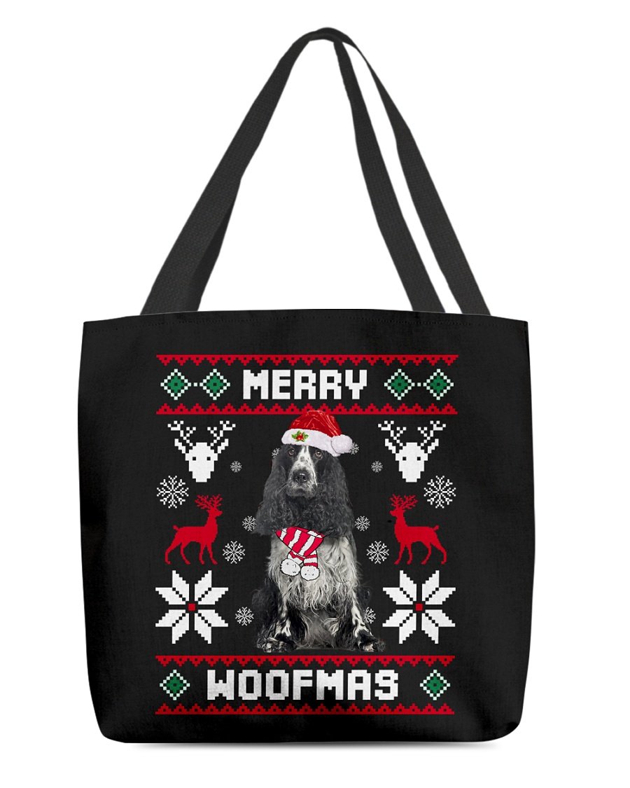 Merry Woofmas-American Cocker Spaniel 1-Cloth Tote Bag
