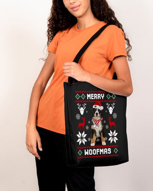 Merry Woofmas-Bernese Mountain Dog-Cloth Tote Bag