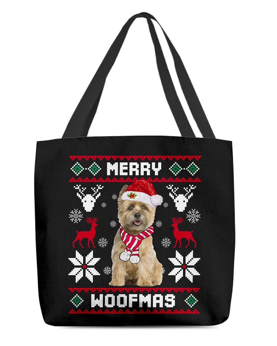 Merry Woofmas-Cairn Terrier 1-Cloth Tote Bag