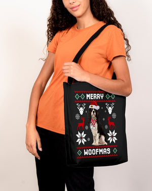 Merry Woofmas-Cavalier King Charles Spaniel 3-Cloth Tote Bag